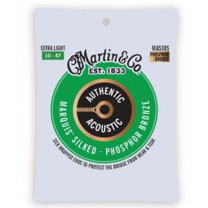 Martin MA530S Authentic Acoustic Marquis Silked Extra Light Takım Tel Akustik Gitar Teli 10-47
