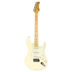 Tagima TG-530 S-Style Woodstock Serisi - Vintage Beyaz (Akçaağaç Klavye/Krem Pickguard)