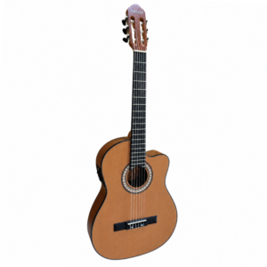 CONRADO CN-300CMTEQ (İnce Kasa) Mat Cila Masif Ağaç Cutaway Elektro Klasik Gitar