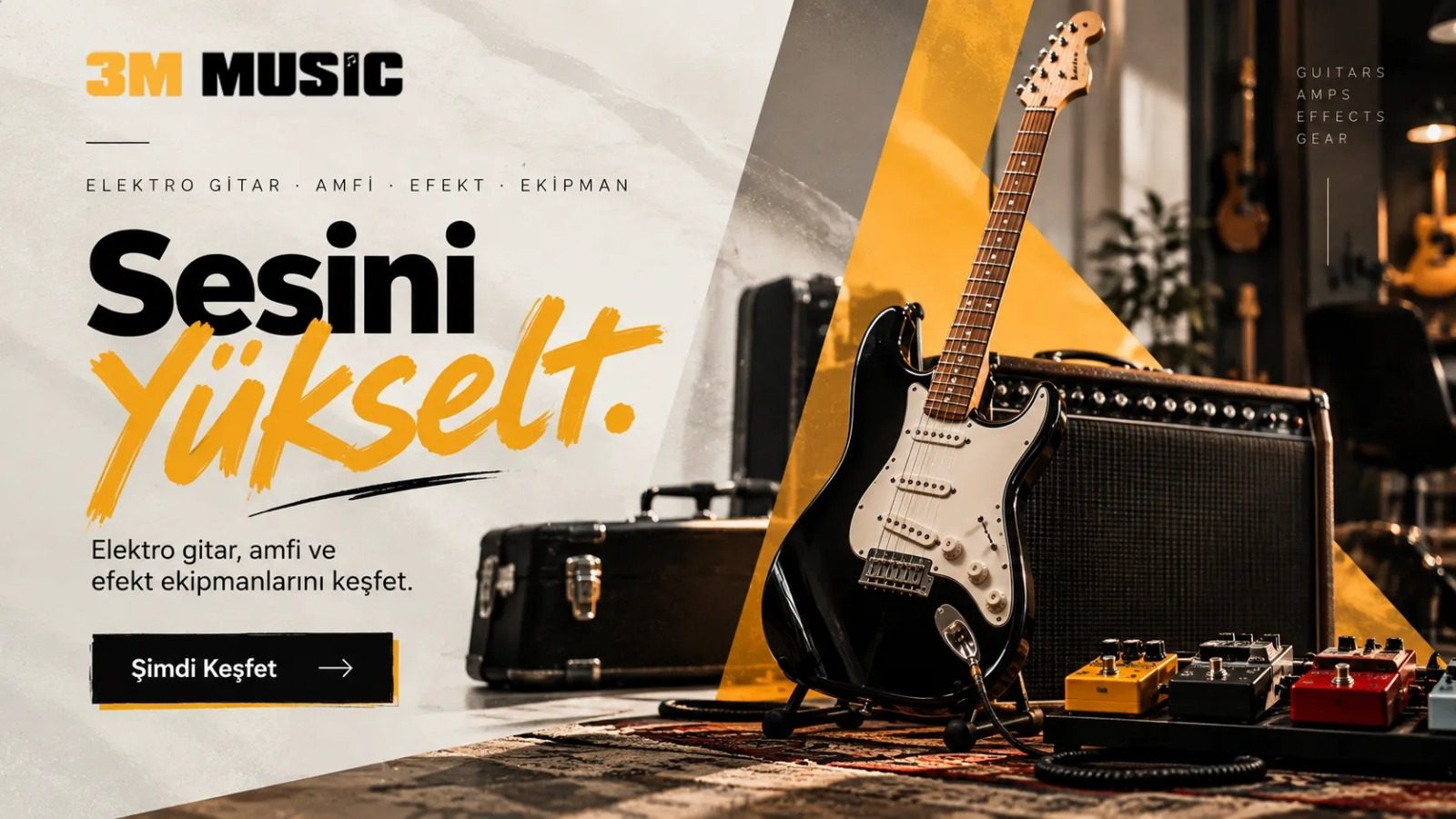 Sesini yükselt — elektro gitar, amfi ve efekt ekipmanları